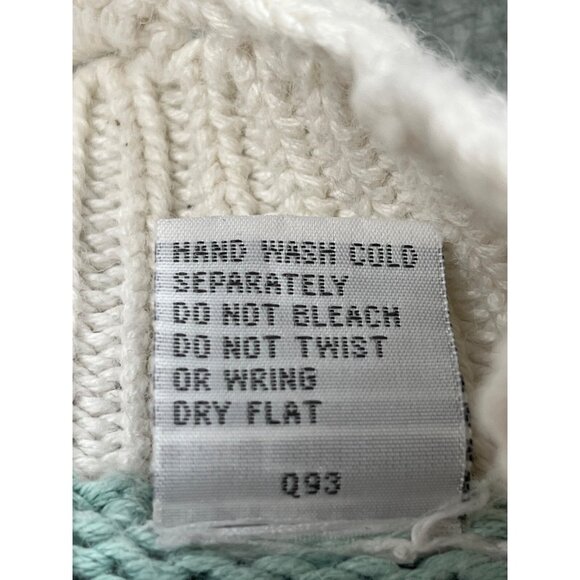 Vintage Fashion Options Sweater Women Large Pastel Geometric Knit Lace Trim Cott - Picture 9 of 13